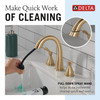 Delta 35775-CZPD-PR-DST Stryke Two Handle Widespread Pull Down Bathroom Faucet, Lumicoat Champagne Bronze