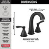 Delta 35775-BLMPU-DST Stryke Widespread Faucet, Matte Black