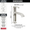 Delta 589-SS-PR-DST Tetra Single Handle Bathroom Faucet, Lumicoat Stainless