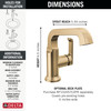 589SH-CZ-PR-DST Tetra Single Handle Bathroom Faucet, Lumicoat Champagne Bronze