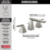 Delta 35543-SS-PR-MPU-DST Trillian Two Handle Widespread Bathroom Faucet, Lumicoat Stainless