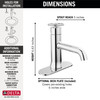 Delta 558-LPU-DST Trinsic Single Handle Bathroom Faucet, Chrome