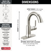 Delta 559HAR-SSPD-DST Trinsic Single Handle Pull Down Bathroom Faucet, Stainless