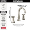 Delta 3558-SSMPU-DST Trinsic Two Handle Widespread Bathroom Faucet, Stainless