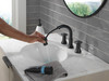 Delta 3558-BLPD-DST Trinsic Two Handle Widespread Pull Down Bathroom Faucet, Matte Black