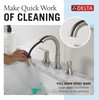 Delta 3559-SSPD-DST Trinsic Two Handle Widespread Pull Down Bathroom Faucet, Stainless
