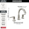 Delta 3559-SSPD-DST Trinsic Two Handle Widespread Pull Down Bathroom Faucet, Stainless