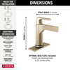 574T-CZ-DST Zura Single Handle Bathroom Faucet with Touch2O Technology, Champagne Bronze