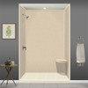 CSSK1414-67 Studio 14-in X 14-in Solid Surface Wall-Mount Corner Shower Seat in Matrix Khaki