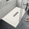 Transolid FZSDT7236C-32 Trimslate 72-in x 36-in Shower Base with Adjustable Double Threshold and Center Drain, Cameo