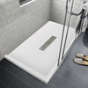 Transolid FZSDT7236C-31 Trimslate 72-in x 36-in Shower Base with Adjustable Double Threshold and Center Drain, White