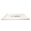 Transolid FZSDT6332C-32 Trimslate 63-in x 32-in Shower Base with Adjustable Double Threshold and Center Drain, Cameo