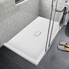 Transolid FZSDT5140C-31 Trimslate 51-in x 40-in Shower Base with Adjustable Double Threshold and Center Drain, White