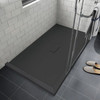 Transolid FZSDT5140C-09 Trimslate 51-in x 40-in Shower Base with Adjustable Double Threshold and Center Drain, Black