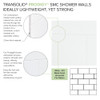 Transolid PWKX60368412-531 Prodigy 60-in x 36-in x 96-in Shower Wall Kit with Extension, White Horizontal Tile
