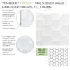 Transolid PWKX60367224-631 Prodigy 60-in x 36-in x 96-in Shower Wall Kit with Extension, White 3D Hexagon