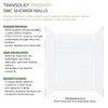Transolid PWKX60487224-531 Prodigy 60-in x 48-in x 96-in Shower Wall Kit with Extension, White Horizontal Tile