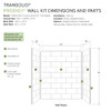 Transolid PWK603672-531 Prodigy 60-in x 36-in x 72-in Shower Wall Kit, White Horizontal Tile
