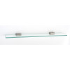 Alno Cube A6550-24-SN 24-in Glass Shelf with Brackets Modern in Satin Nickel