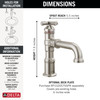 587-SS-PR-DST Broderick 7.13-in x 2.00-in x 7.50-in Single Handle Bathroom Faucet, Lumicoat Stainless