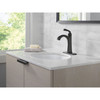 Delta 15864LF-BL Geist 7.25-in x 6.31-in x 9.50-in Single Handle Bathroom Faucet, Matte Black