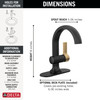 Delta 15855LF-GZ Albion 6.50-in x 6.06-in x 8.00-in Single Handle Bathroom Faucet, Matte Black and Champagne Bronze