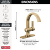 Delta 15855LF-CZ Albion 6.50-in x 6.06-in x 8.00-in Single Handle Bathroom Faucet, Champagne Bronze
