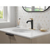 Delta 15849LF-GZ Nicoli 7.94-in x 6.00-in x 9.06-in Single Handle Bathroom Faucet, Matte Black and Champagne Bronze