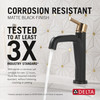 15849LF-GZ Nicoli 7.94-in x 6.00-in x 9.06-in Single Handle Bathroom Faucet, Matte Black and Champagne Bronze
