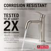 Delta 15849LF-SSPD Nicoli 7.31-in x 6.06-in x 8.63-in Single Handle Pull-Down Bathroom Faucet, Stainless