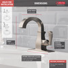 Delta 15718LF-SP Lakewood 7.88-in x 5.00-in x 7.38-in Single Handle Bathroom Faucet, Spotshield Brushed Nickel