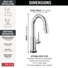 9959TL-DST Trinsic 8.38-in x 4.19-in x 13.50-in Touch2O Bar and Prep Faucet with Touchless Technology, Chrome