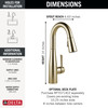 9913-CZ-DST Essa 1.25-in x 11.00-in x 14.50-in Single-Handle Pull-Down Bar and Prep Faucet, Champagne Bronze