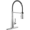 9613-DST Essa 11.50-in x 4.13-in x 19.38-in Single-Handle Pull-Down Spring Kitchen Faucet, Chrome