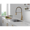 9613-CZ-DST Essa 11.50-in x 4.13-in x 19.38-in Single-Handle Pull-Down Spring Kitchen Faucet, Champagne Bronze
