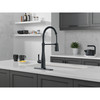 9613-BL-DST Essa 11.50-in x 4.13-in x 19.38-in Single-Handle Pull-Down Spring Kitchen Faucet, Matte Black