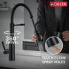 9613-BL-DST Essa 11.50-in x 4.13-in x 19.38-in Single-Handle Pull-Down Spring Kitchen Faucet, Matte Black
