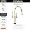 9184TL-PN-PR-DST Renaldi 11.56-in x 2.81-in x 17.00-in Touch2O Kitchen Faucet with Touchless Technology, Lumicoat Polished Nickel