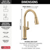 9184TL-CZ-PR-DST Renaldi 11.56-in x 2.81-in x 17.00-in Touch2O Kitchen Faucet with Touchless Technology, Lumicoat Champagne Bronze