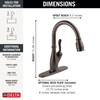 9178TLV-RB-DST Leland 11.63-in x 10.75-in x 15.38-in VoiceIQ Kitchen Faucet with Touch2O with Touchless Technology, Venetian Bronze