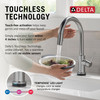9159TLV-AR-DST Trinsic 11.38-in x 4.19-in x 16.19-in VoiceIQ Kitchen Faucet with Touch2O with Touchless Technology, Arctic Stainless