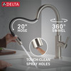 Delta 19867LF-SS Nicoli 11.06-in x 10.75-in x 17.06-in Single-Handle Pull-Down Kitchen Faucet, Stainless