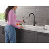 Delta 19867LF-BL Nicoli 11.06-in x 10.75-in x 17.06-in Single-Handle Pull-Down Kitchen Faucet, Matte Black