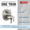 T27T889-SS-PR Tetra TempAssure 17T Series Integrated Diverter Trim with 3-Setting, Lumicoat Stainless