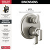 T27889-SS-PR Tetra 17 Series Integrated Diverter Trim with 3-Setting, Lumicoat Stainless