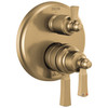 T27856-CZ Dorval Traditional 2-Handle Monitor 17 Series Valve Trim with 3 Setting Diverter, Champagne Bronze