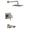 T17T499-SS-PR Pivotal TempAssure 17T Series H2Okinetic Tub & Shower Trim, Lumicoat Stainless