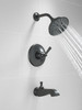H566BL Dorval Handle 1L Volume FM Tub Filler 14S, Matte Black