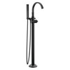T4788-BLLHP-FL Tetra Delta Tetra Floor Mount Tub Filler Trim, Matte Black