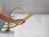 T4788-CZ-PR-LHP Tetra Delta Tetra Roman Tub Trim with Hand Shower, Lumicoat Champagne Bronze